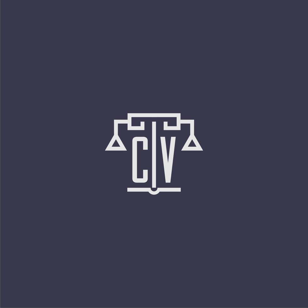 CV initial monogram for lawfirm logo with scales vector image