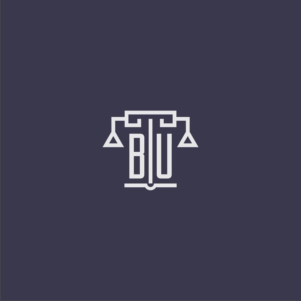 BU initial monogram for lawfirm logo with scales vector image