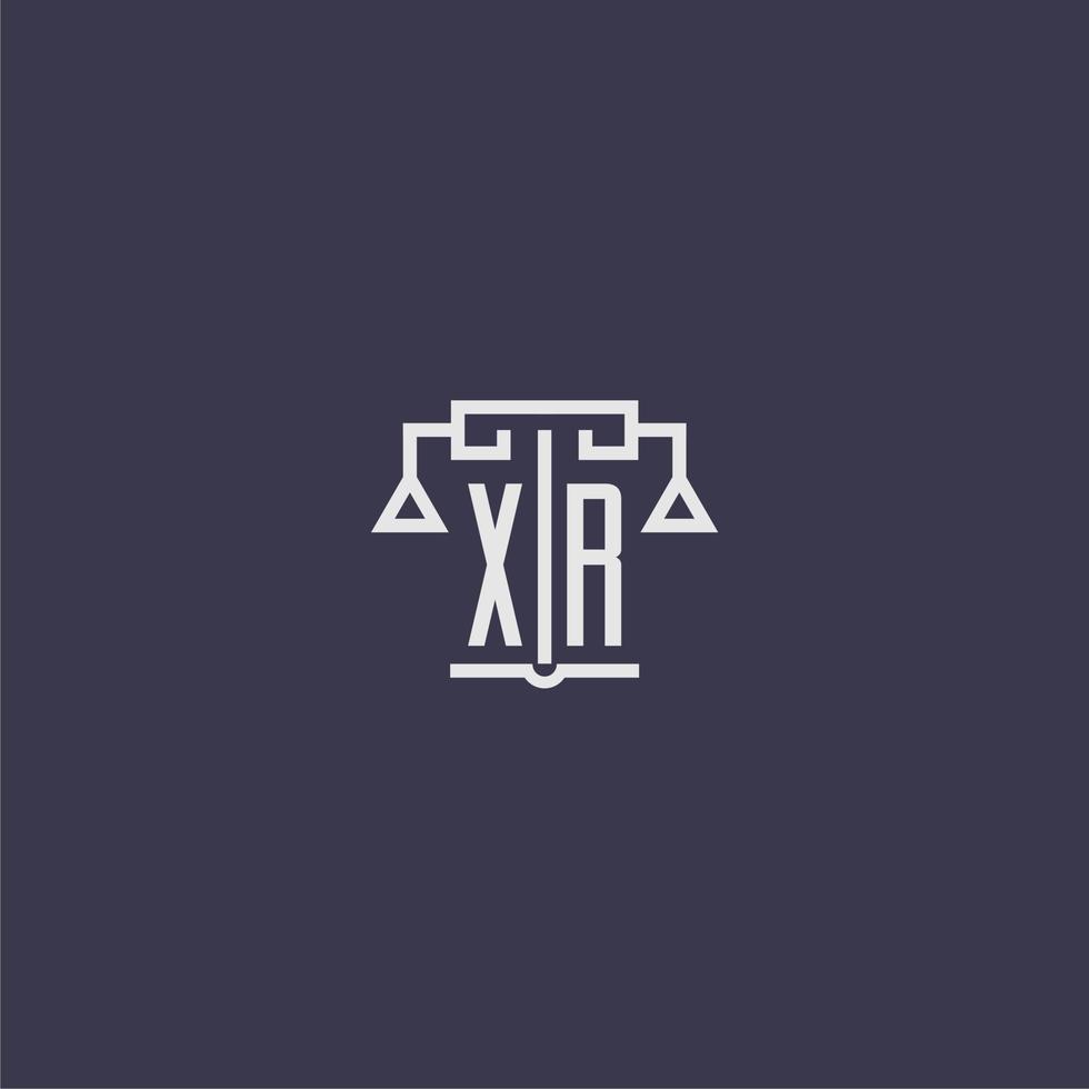 XR initial monogram for lawfirm logo with scales vector image