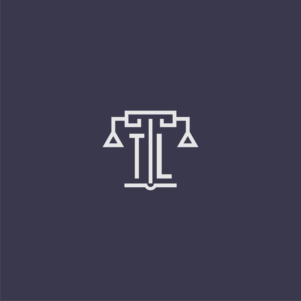 TL initial monogram for lawfirm logo with scales vector image