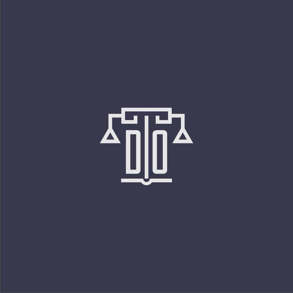 DO initial monogram for lawfirm logo with scales vector image