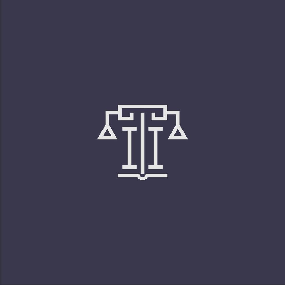 II initial monogram for lawfirm logo with scales vector image
