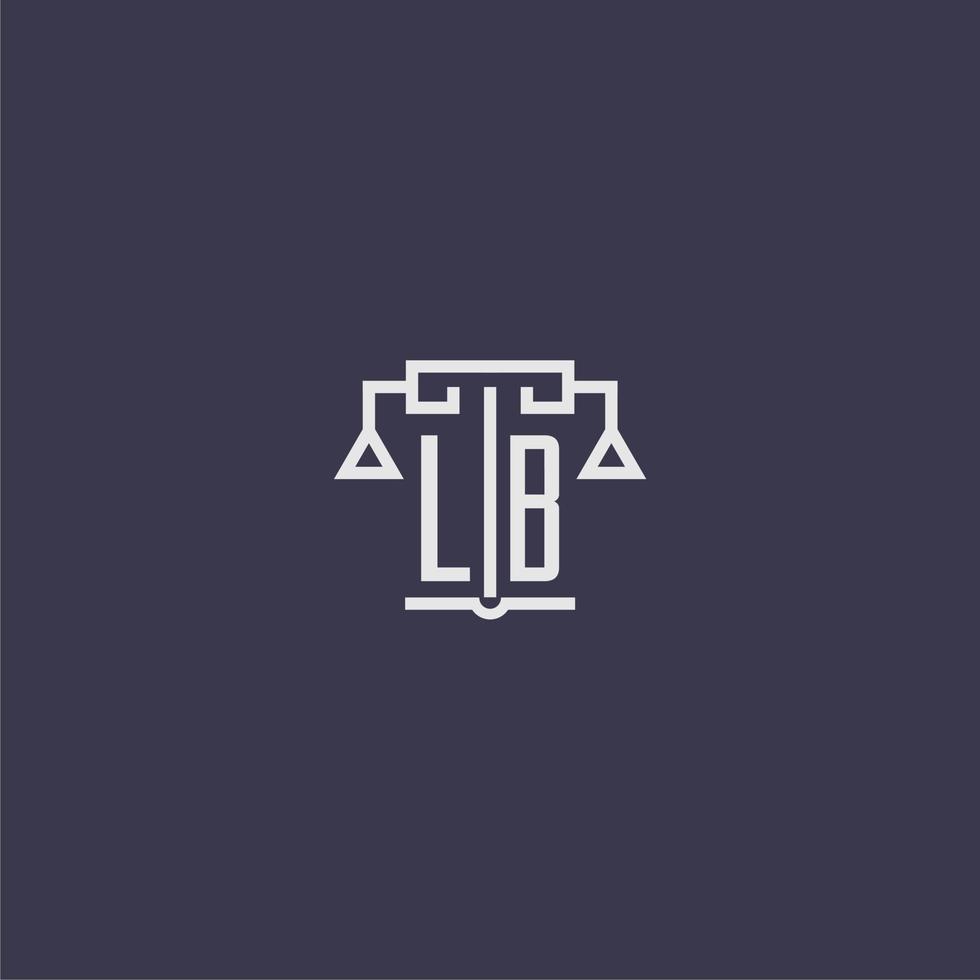 LB initial monogram for lawfirm logo with scales vector image
