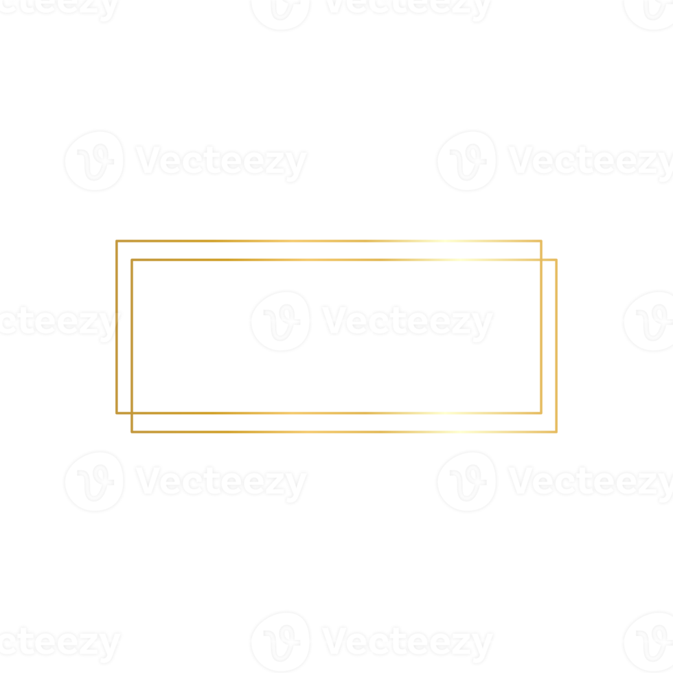 marco geométrico dorado líneas doradas dobles que lucen lujosas. para decorar tarjetas de boda png