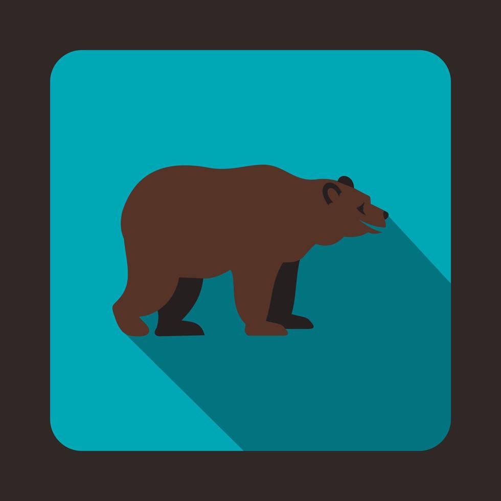 Bear icon, flat style vector
