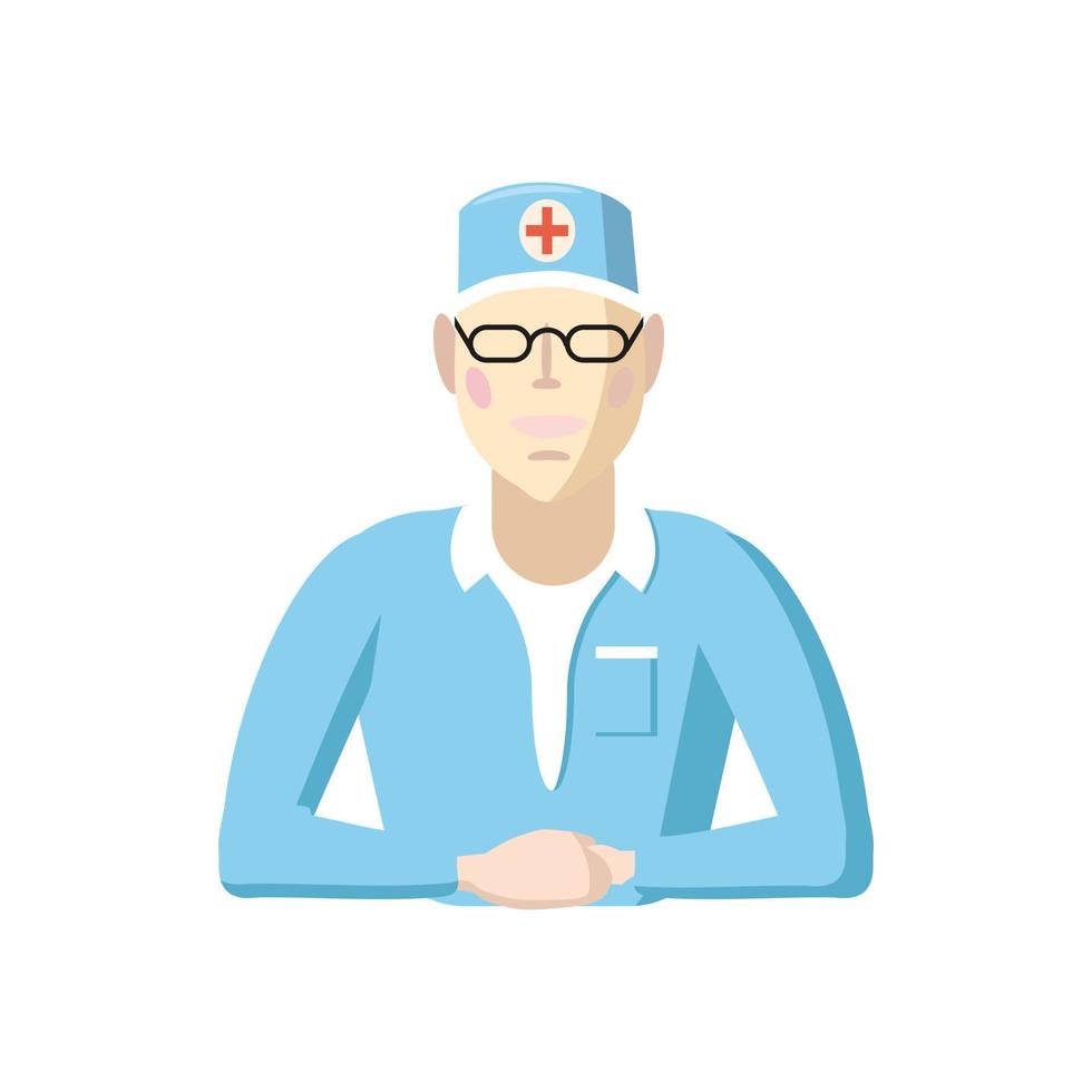 Doctor icon, cartoon style vector