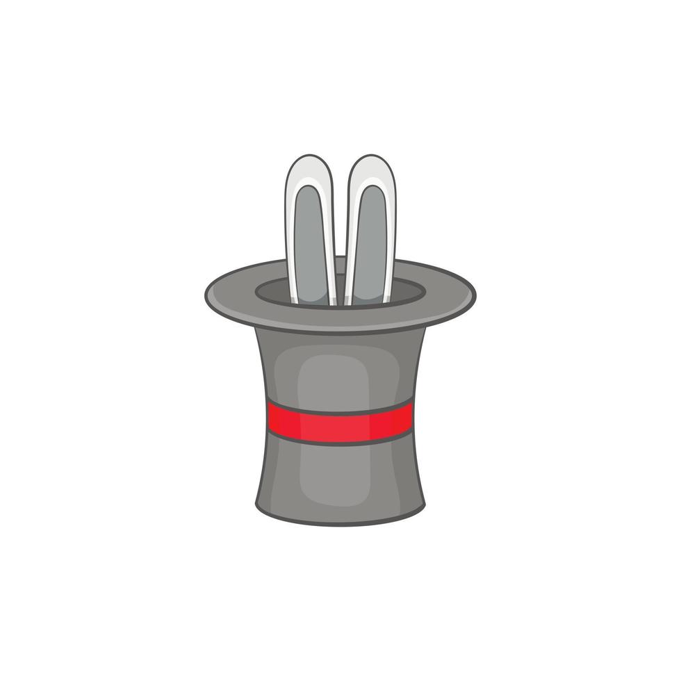Rabbit ears appearing from a top magic hat icon vector