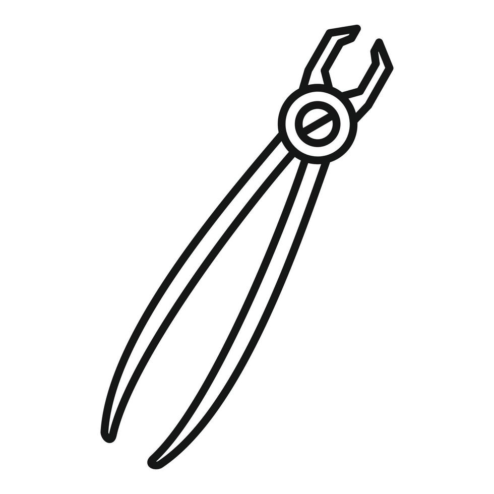 Forceps tongs icon, outline style vector