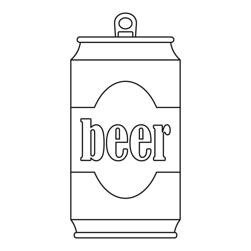 Beer can icon, outline style vector