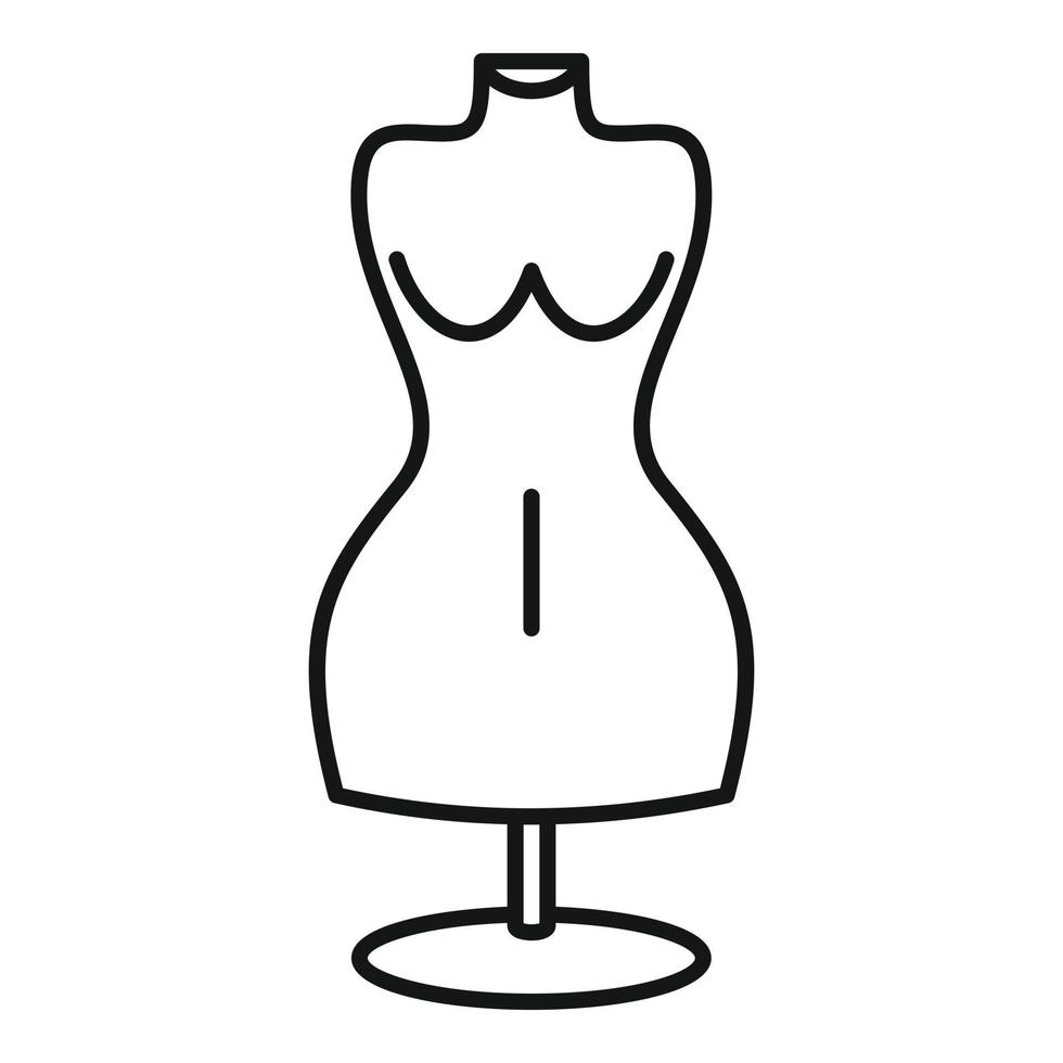 icono de maniquí vestido de mujer, estilo de contorno vector