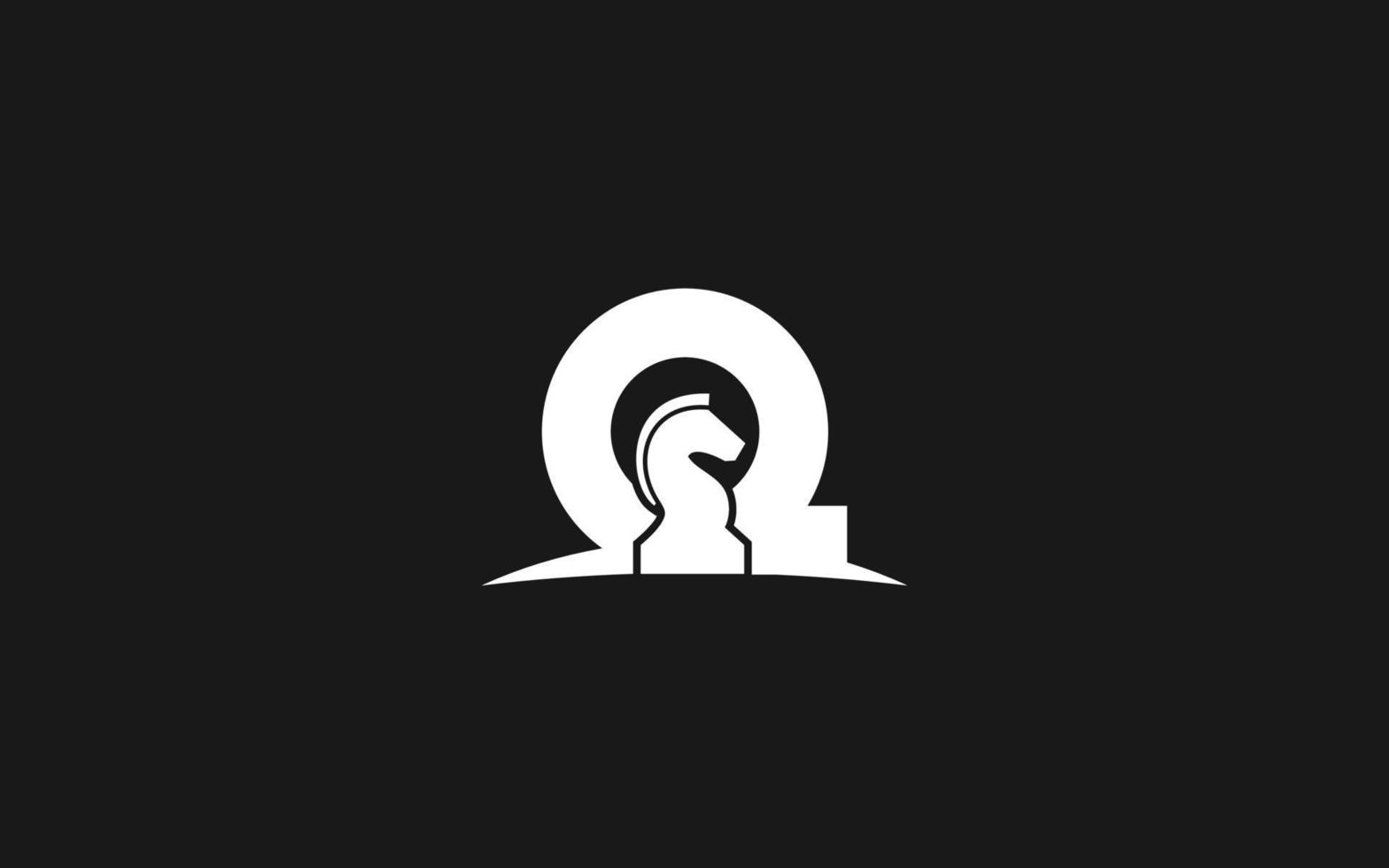 Q logo CHESS for branding company. HORSE template vector illustration for your brand.