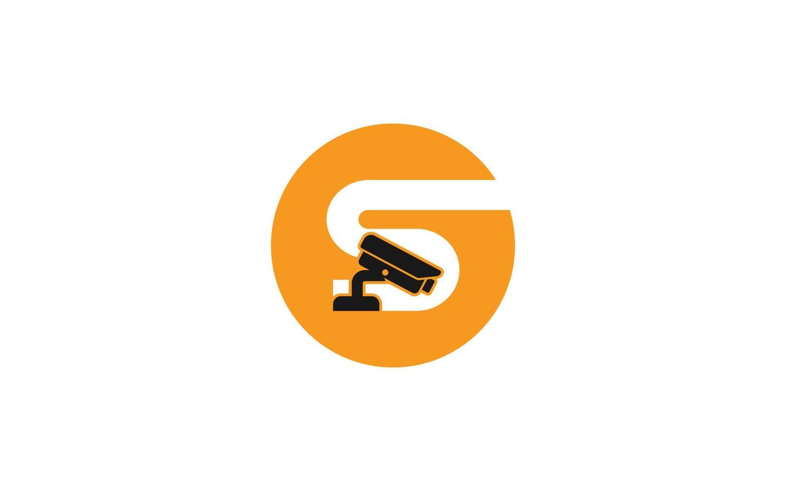 S logo cctv for identity. security template vector illustration for your brand.