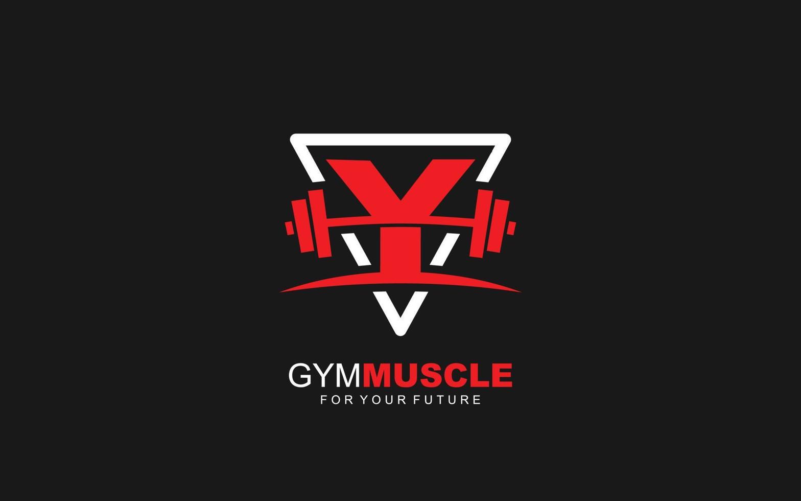 y logo gym vector para empresa de identidad. ilustración de vector de plantilla de fitness de letra inicial para su marca.