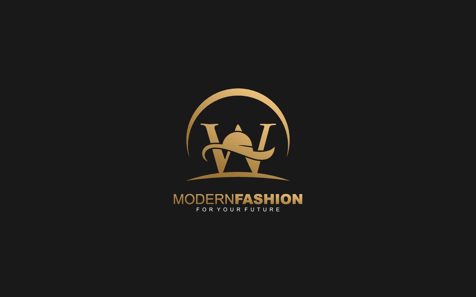 empresa de moda con logotipo w. ilustración de vector de plantilla de identidad de texto para su marca.