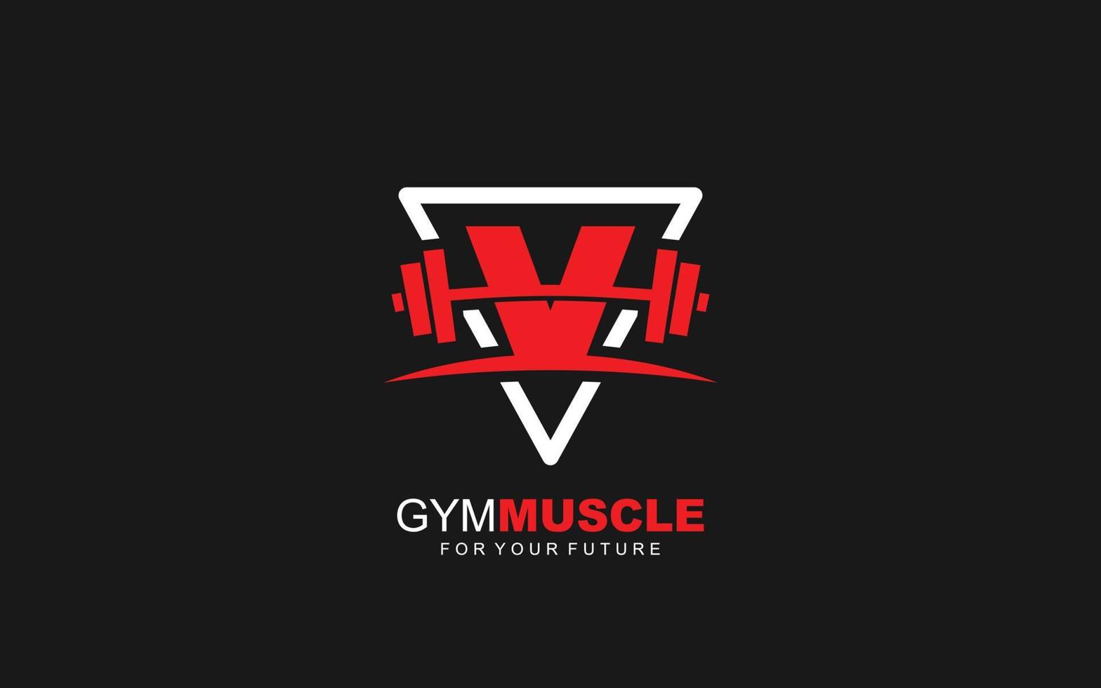 v logo gym vector para empresa de identidad. ilustración de vector de plantilla de fitness de letra inicial para su marca.