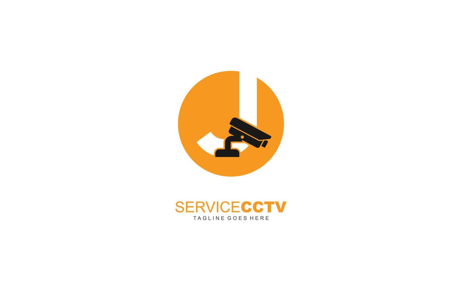 J logo cctv for identity. security template vector illustration for your brand.