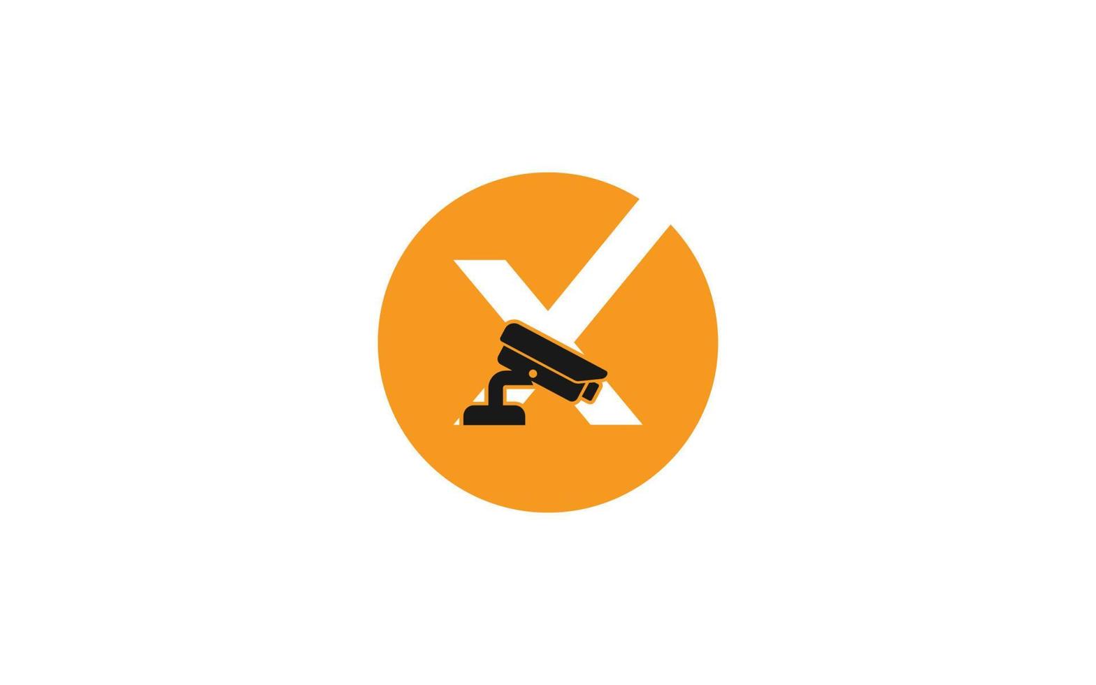 X logo cctv for identity. security template vector illustration for your brand.