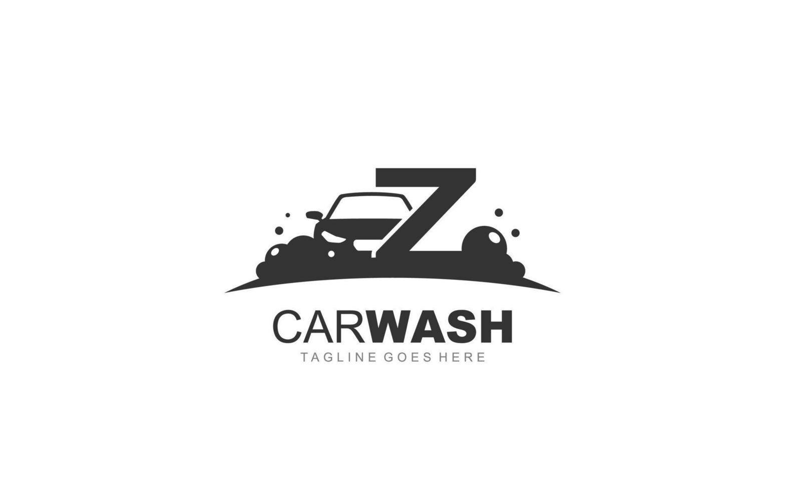 Z logo carwash for identity. car template vector illustration for your brand.