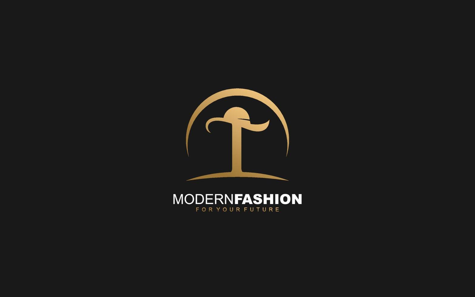 t logo empresa de moda. ilustración de vector de plantilla de identidad de texto para su marca.