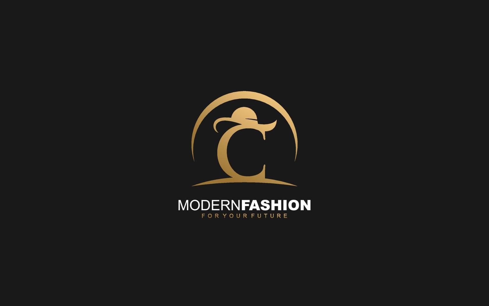 empresa de moda con logotipo c. ilustración de vector de plantilla de identidad de texto para su marca.