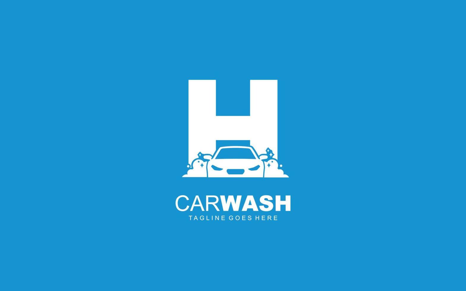 H logo carwash for identity. car template vector illustration for your brand.