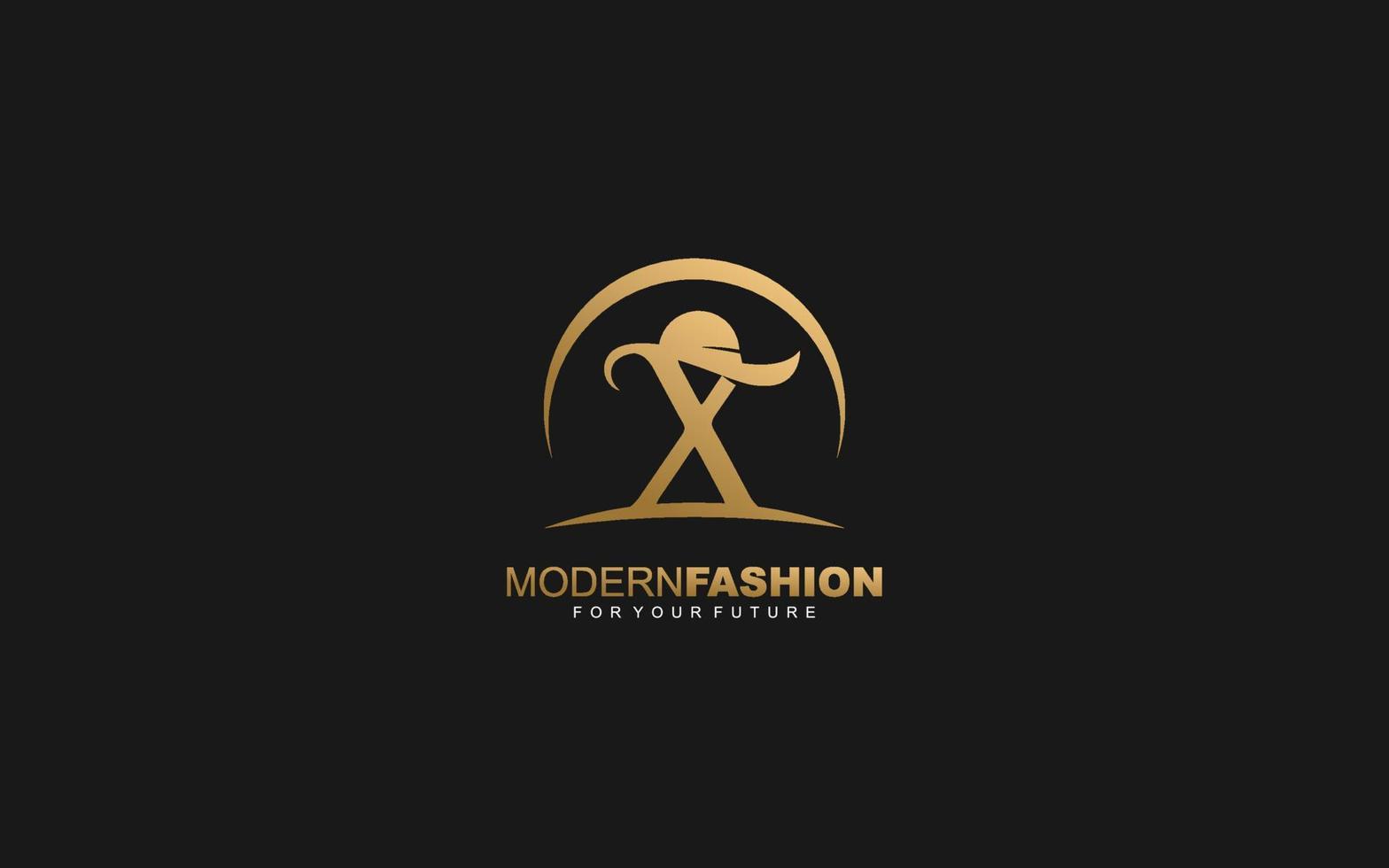 empresa de moda con logotipo x. ilustración de vector de plantilla de identidad de texto para su marca.