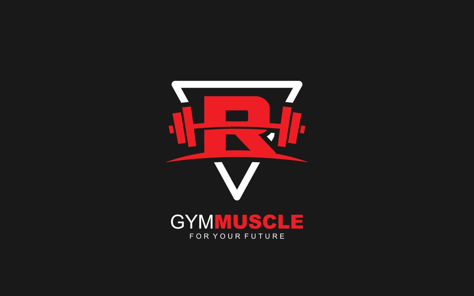 r logo vector de gimnasio para empresa de identidad. ilustración de vector de plantilla de fitness de letra inicial para su marca.