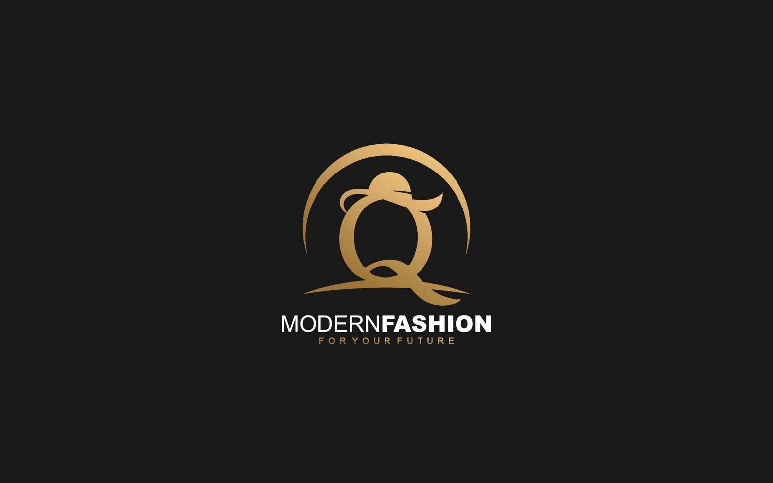 Q logo fashion company. text identity template vector illustration for your brand.