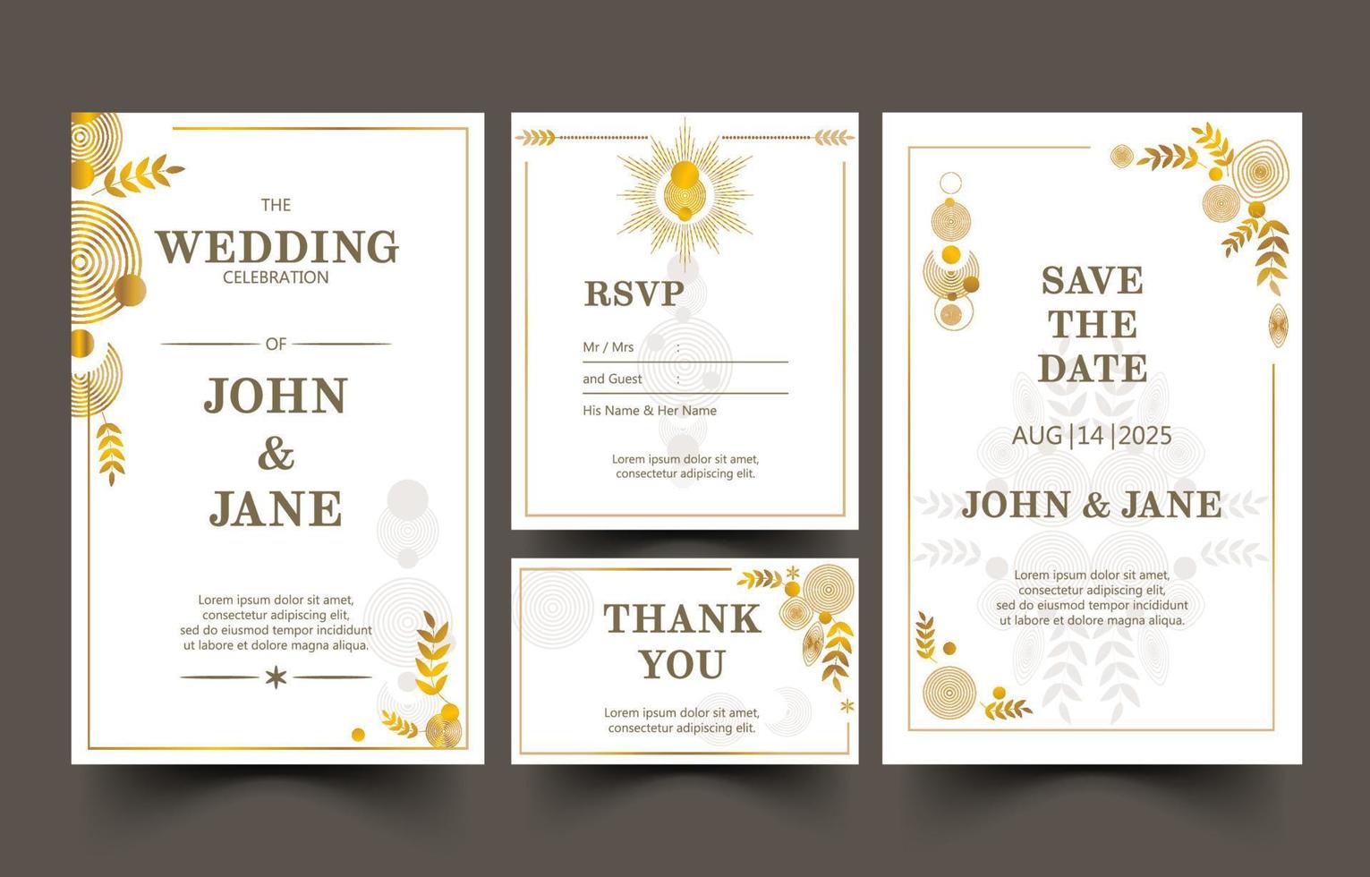 Modern Formal Wedding Invitation Template vector