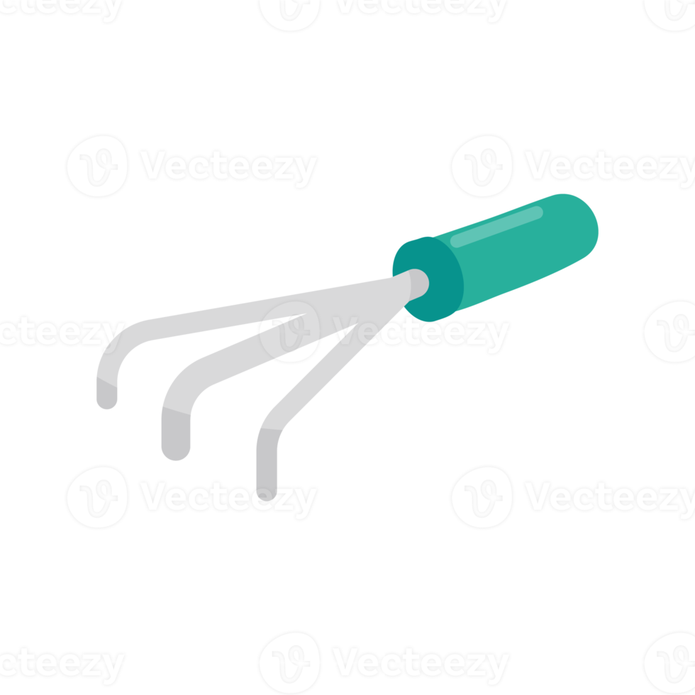 Gardening equipment. The shoveling fork is made of steel for shoveling the soil in the garden. png