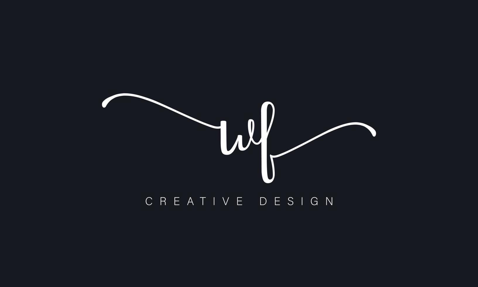 Handwriting letter WF logo pro vector file pro Vector Pro Vector