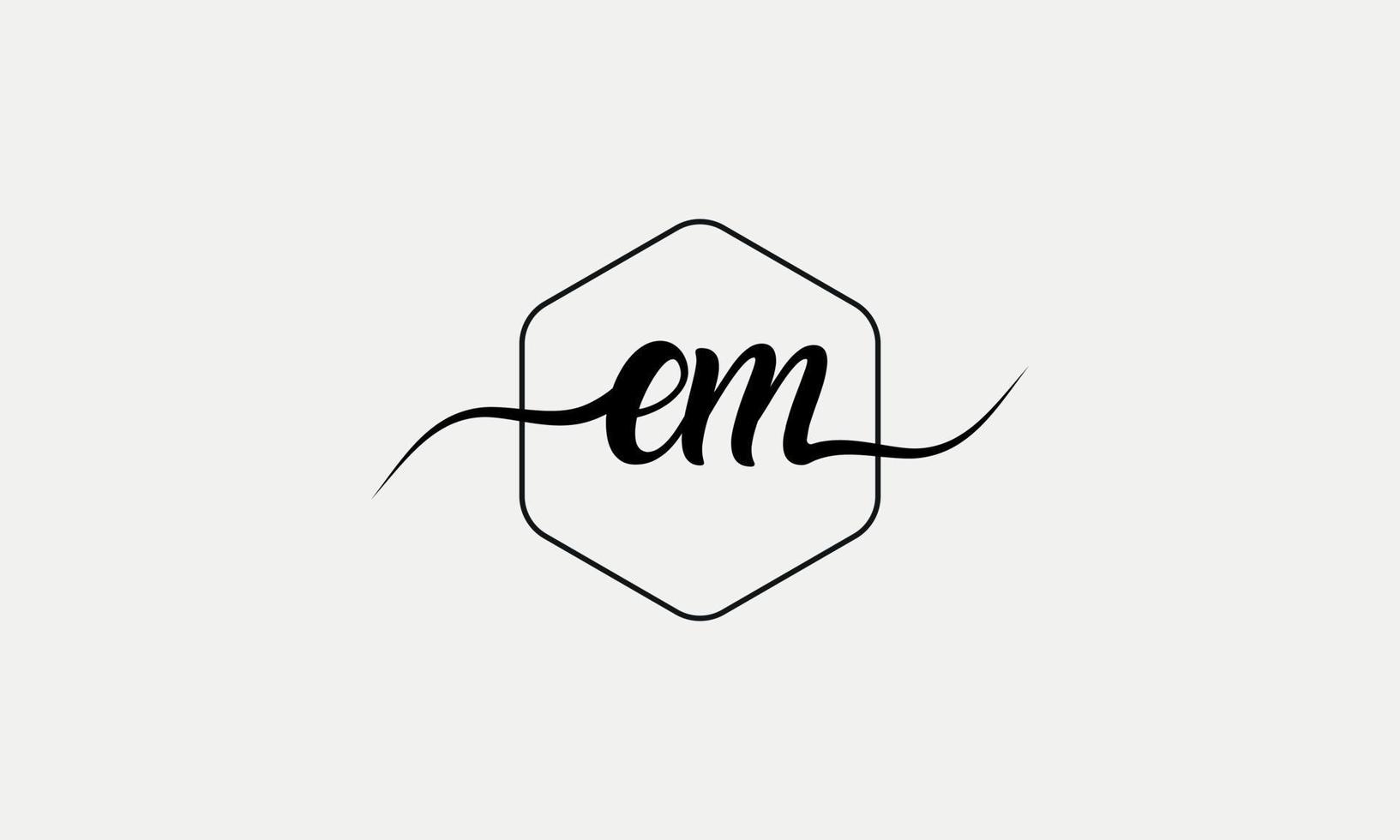 Handwriting letter EM logo pro vector file pro Vector Pro Vector