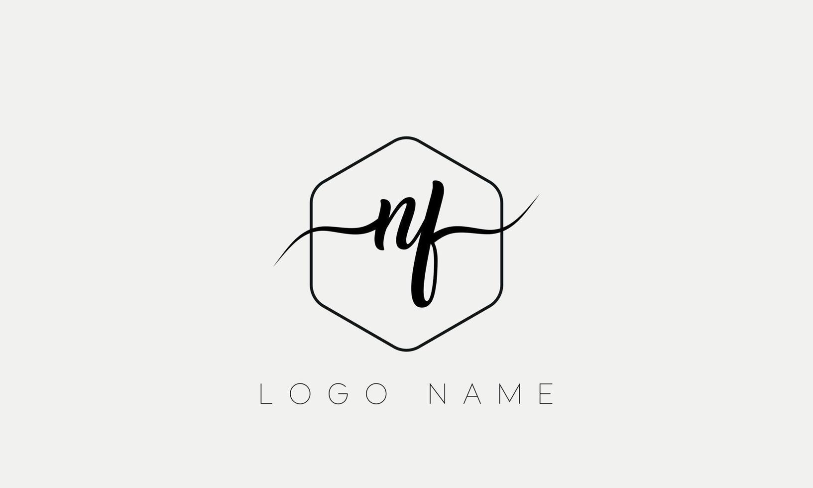 Handwriting letter NF logo pro vector file pro Vector Pro Vector