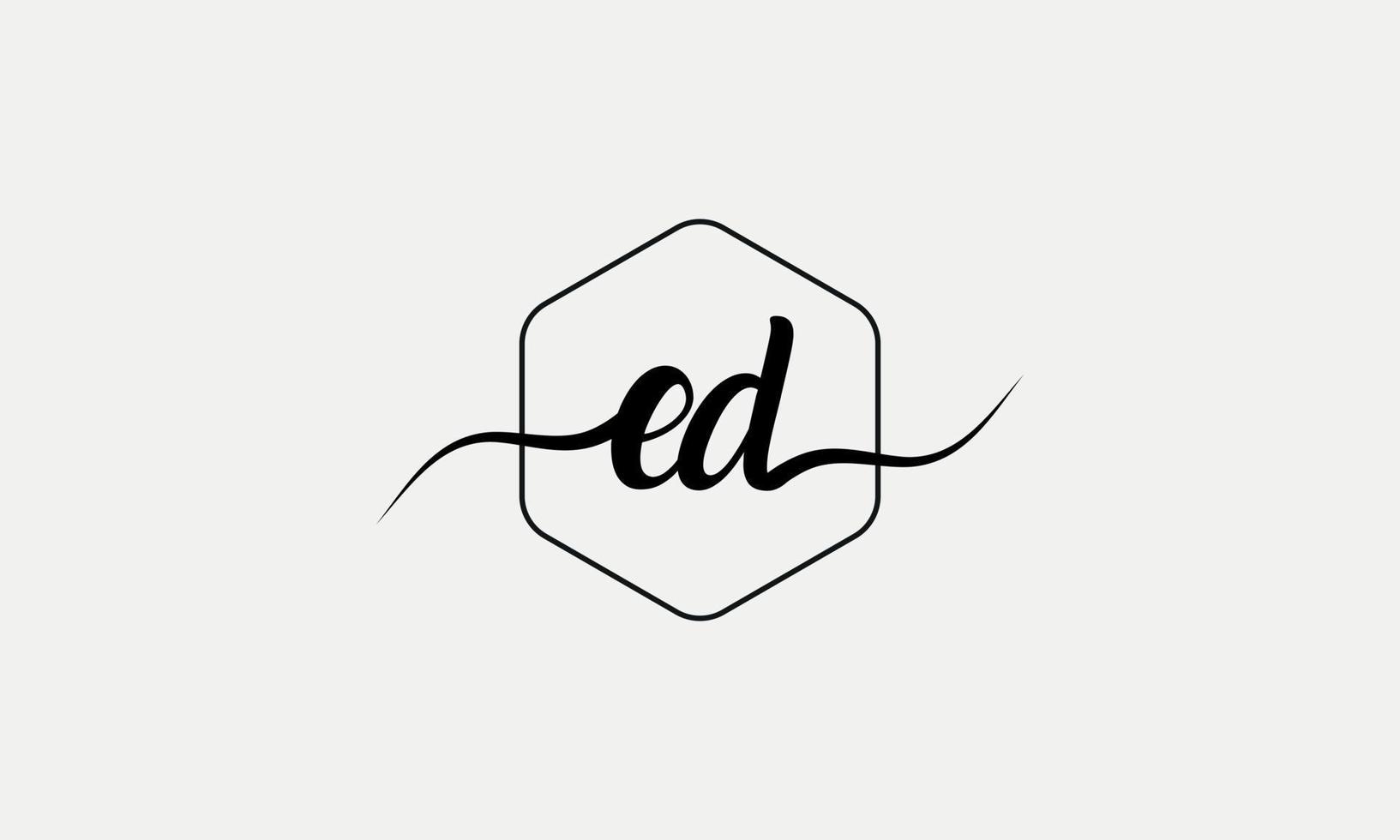 Handwriting letter ED logo pro vector file pro Vector Pro Vector