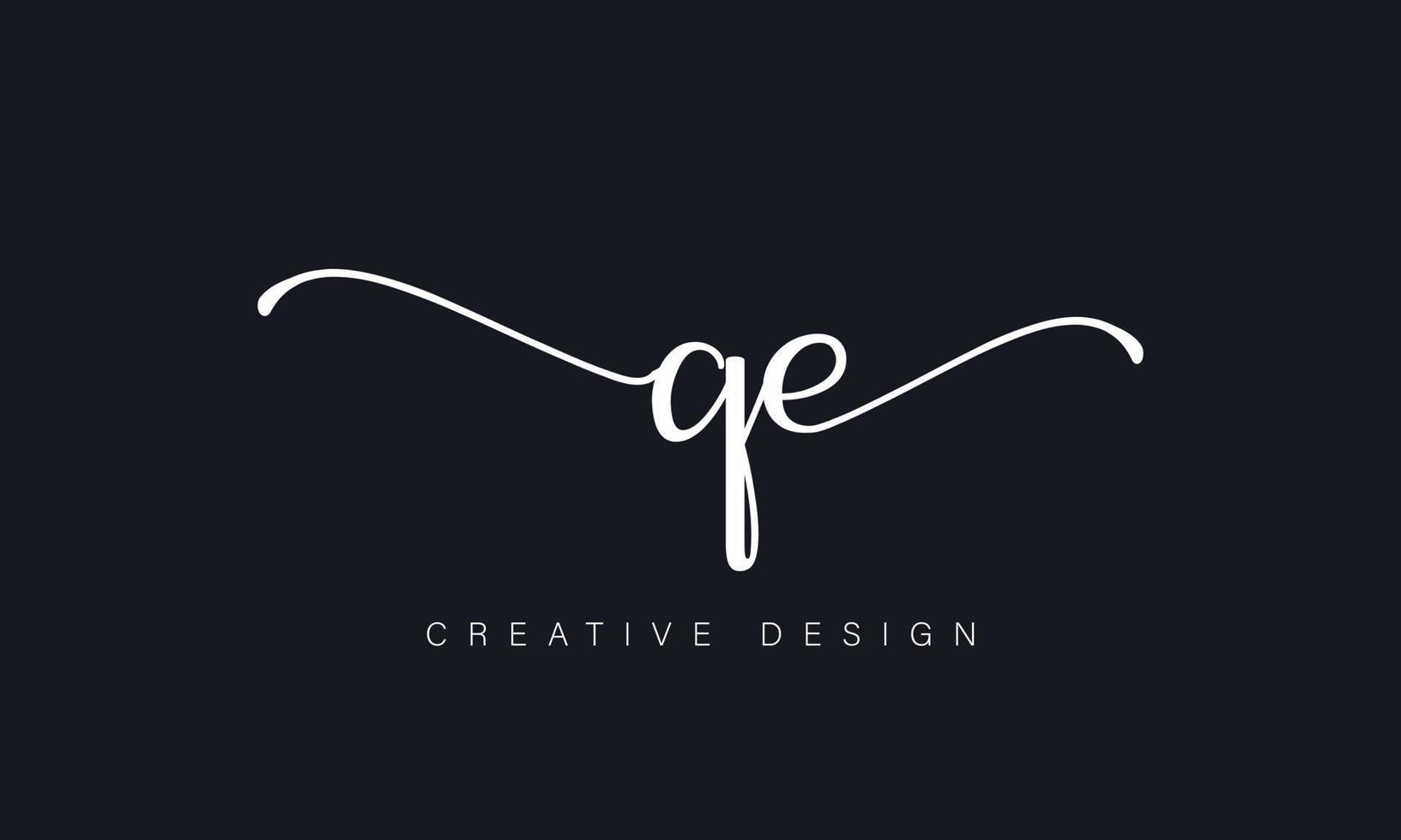 Handwriting letter QE logo pro vector file pro Vector Pro Vector