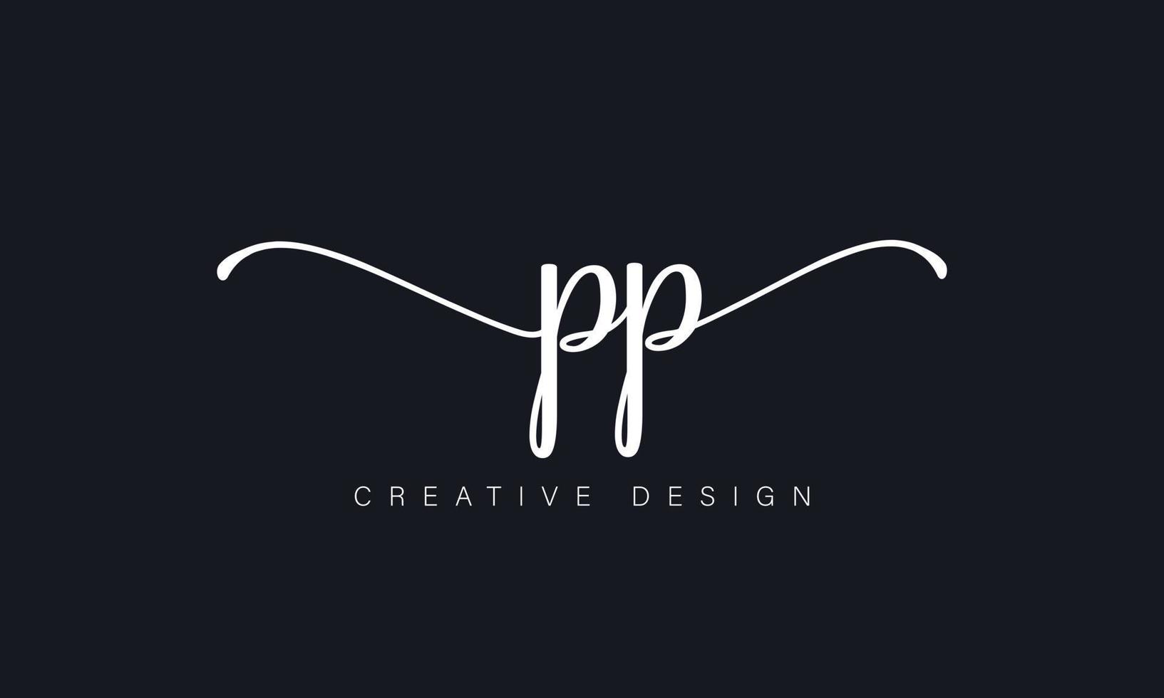 Handwriting letter PP logo pro vector file pro Vector Pro Vector