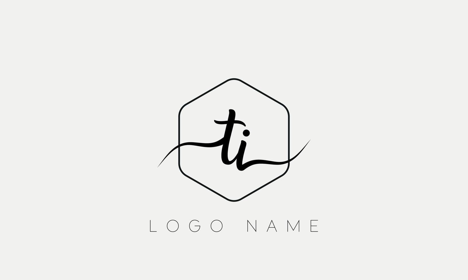 Handwriting letter TI logo pro vector file pro Vector Pro Vector