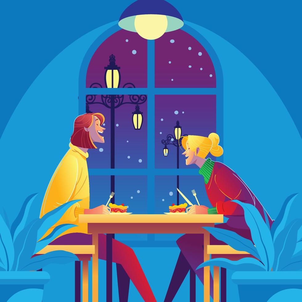 Winter Night With Pie from Bestie vector