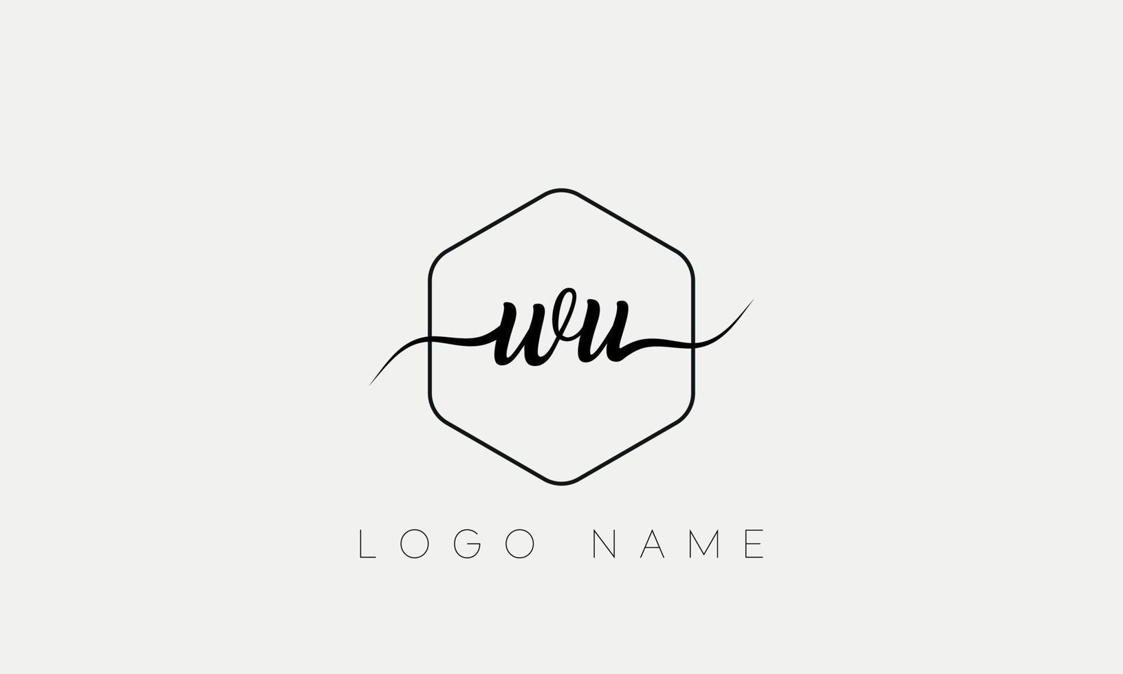 Handwriting letter WU logo pro vector file pro Vector Pro Vector