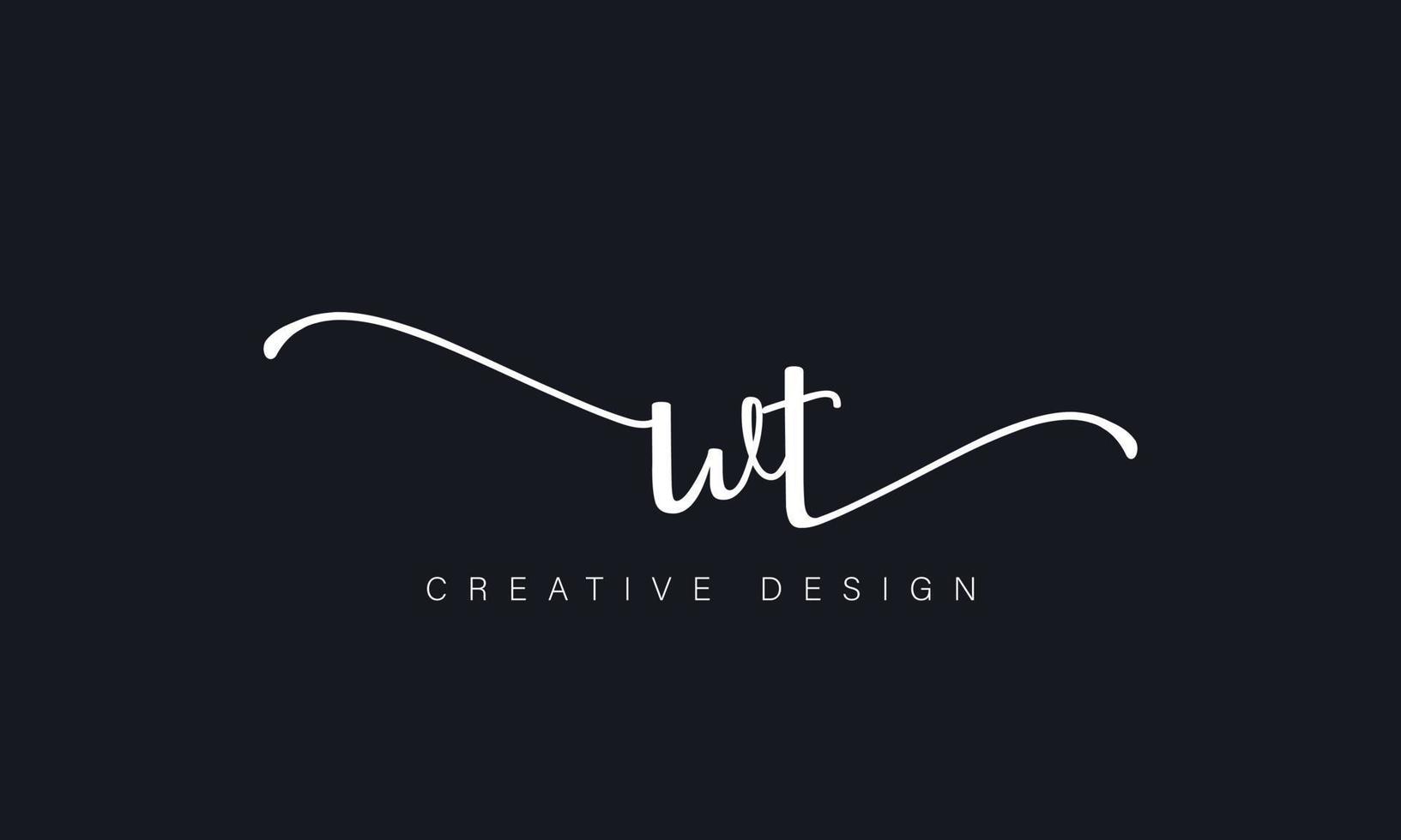 Handwriting letter WT logo pro vector file pro Vector Pro Vector