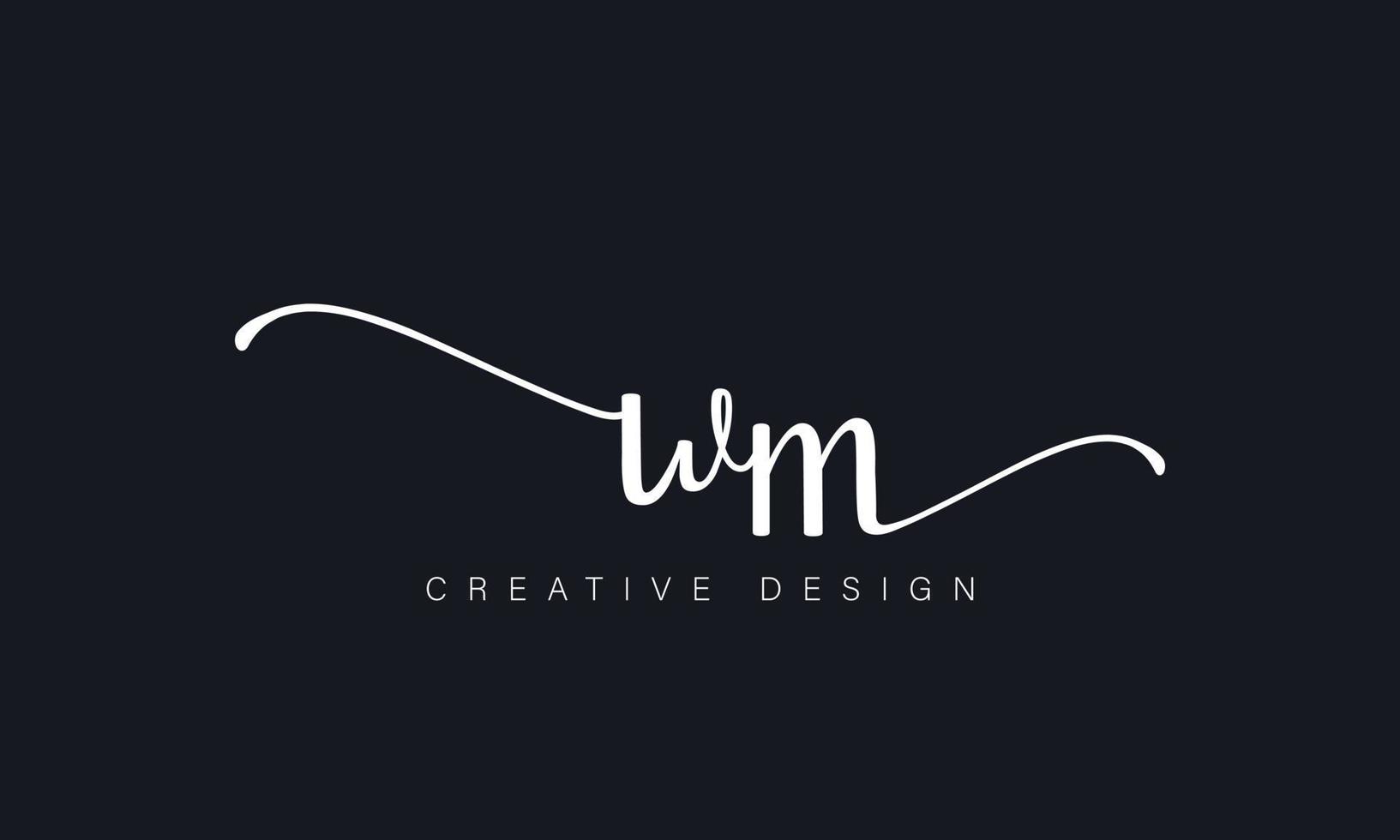 Handwriting letter WM logo pro vector file pro Vector Pro Vector