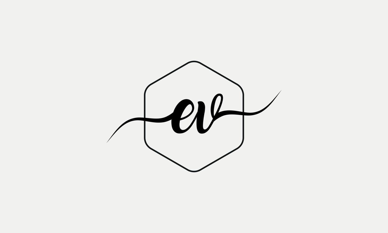 escritura carta ev logo pro archivo vectorial vector