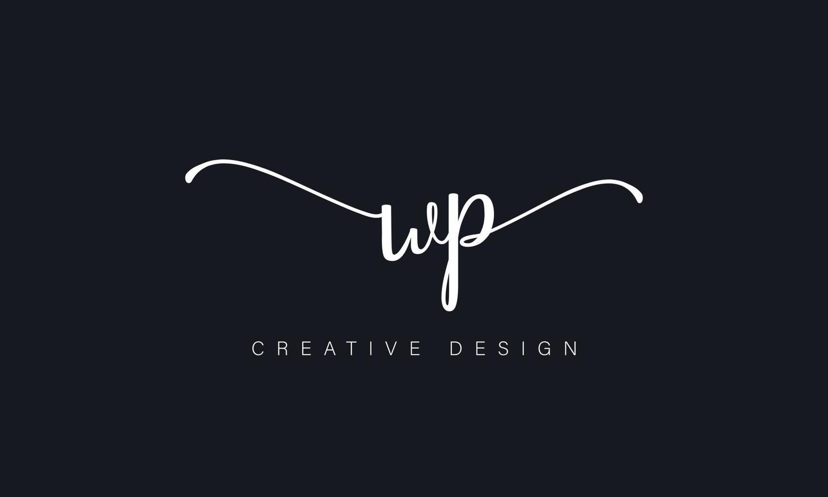Handwriting letter WP logo pro vector file pro Vector Pro Vector