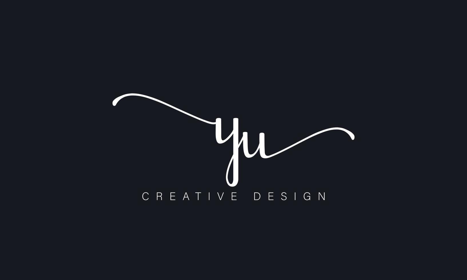 Handwriting letter YU logo pro vector file pro Vector Pro Vector