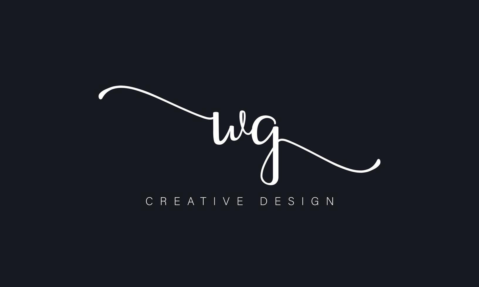 Handwriting letter WG logo pro vector file pro Vector Pro Vector