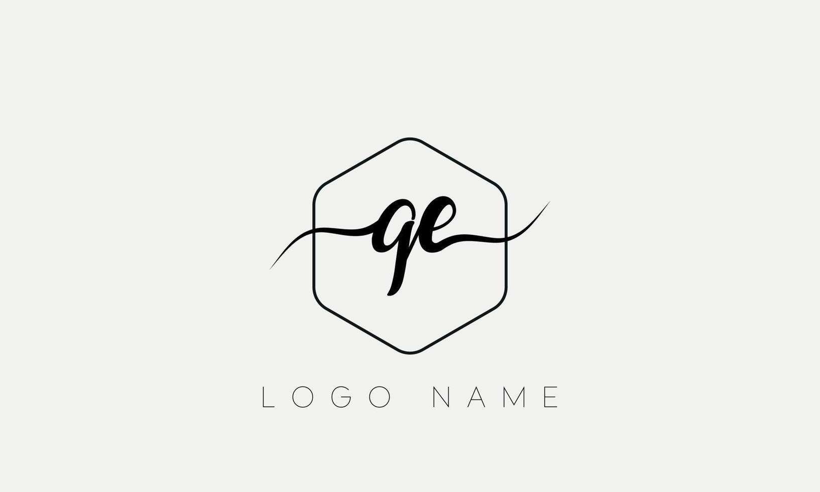 Handwriting letter QE logo pro vector file pro Vector Pro Vector