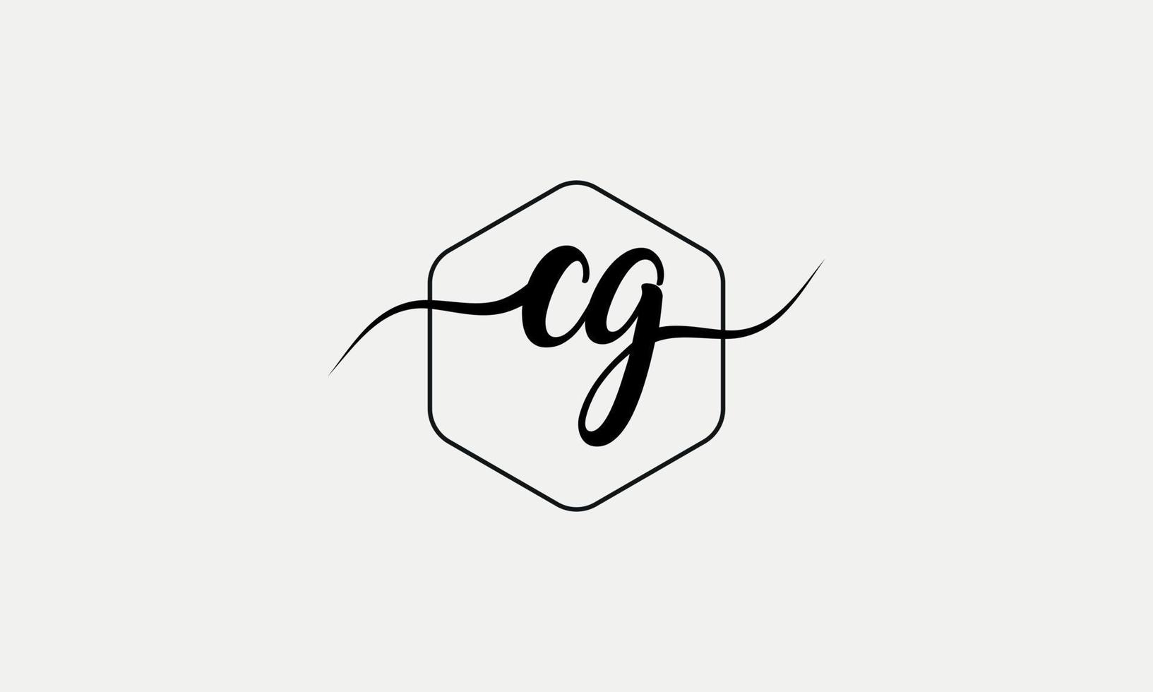 escritura carta cg logo pro archivo vectorial vector