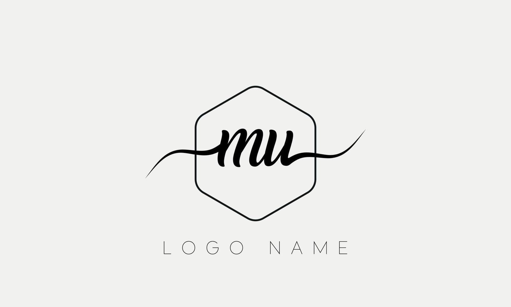 Handwriting letter MU logo pro vector file pro Vector Pro Vector