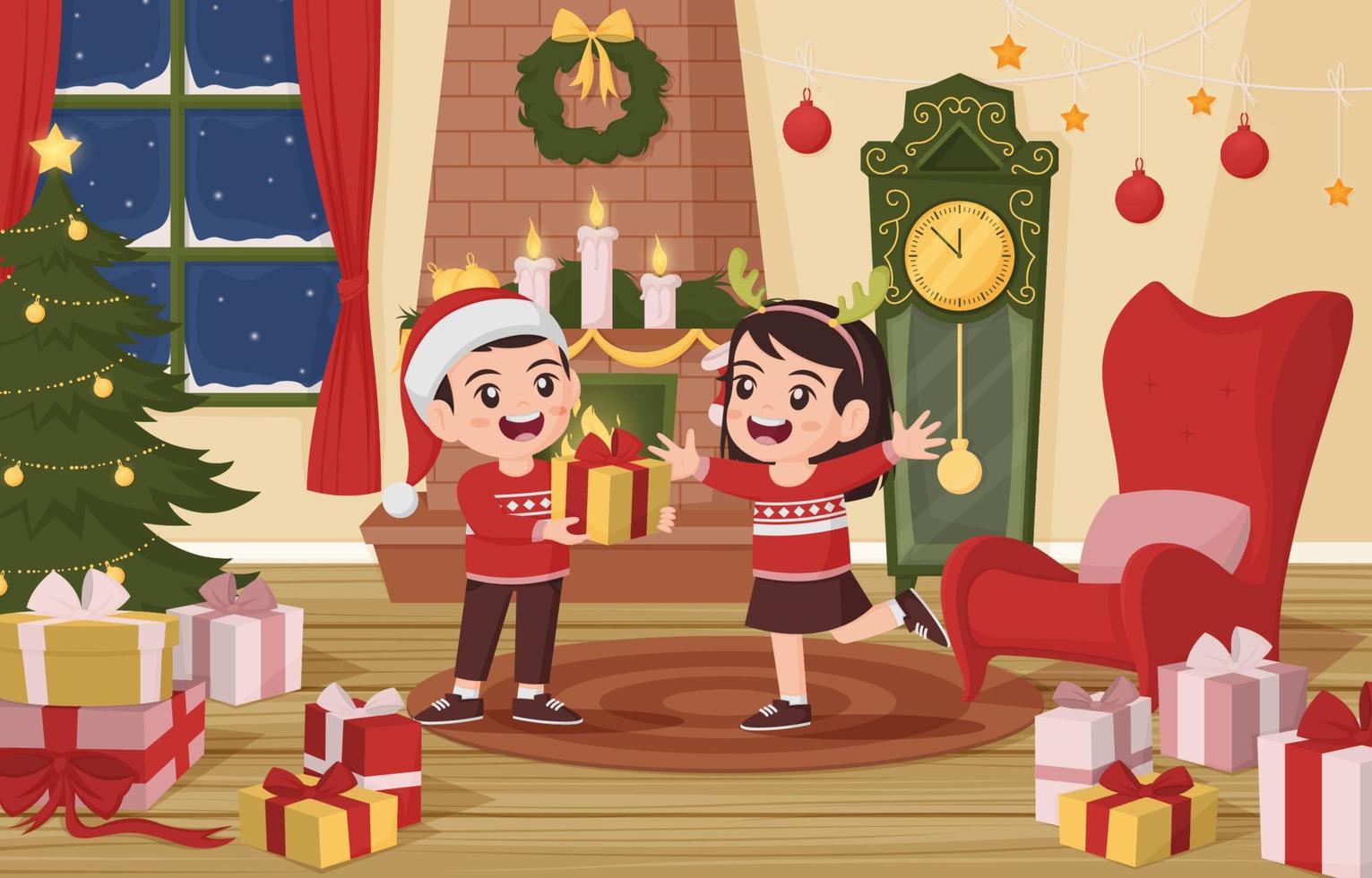 fondo de fiesta de navidad infantil vector