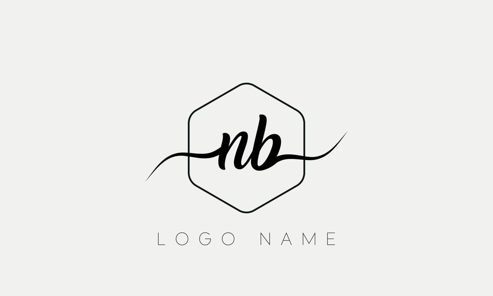 Handwriting letter NB logo pro vector file pro Vector Pro Vector